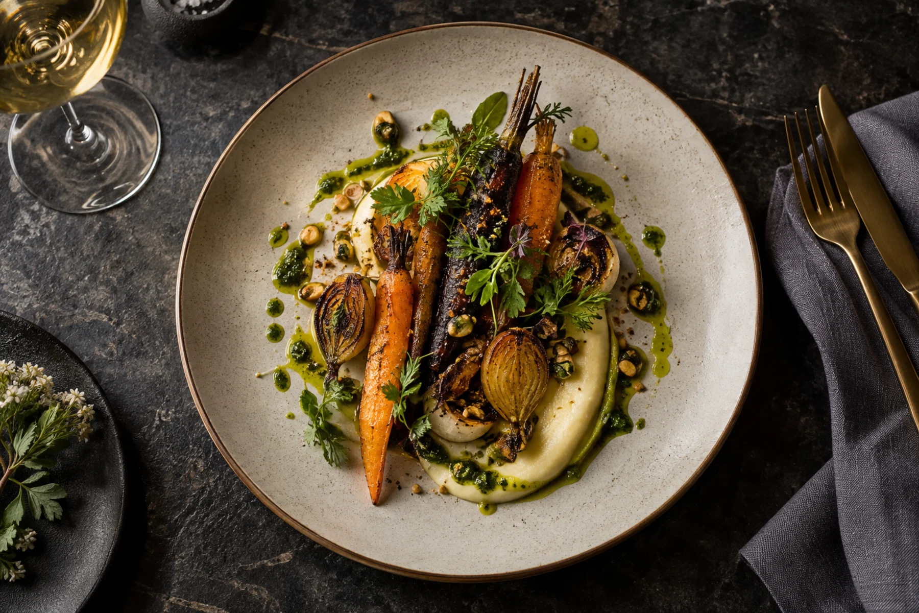 Signature plated dish at Savorella Table
